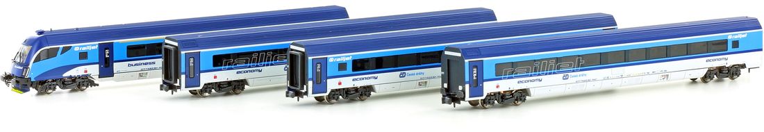 Kato HobbyTrain Lemke H25222 - Czech 4pc RAILJET Set Kato HobbyTrain Lemke H25222 - Czech 4pc RAILJET Set